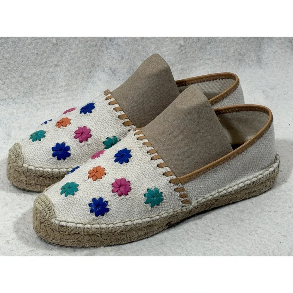 Jack Rogers Womens Size 9 Floral Canvas Platform Espadrilles Boho Coastal